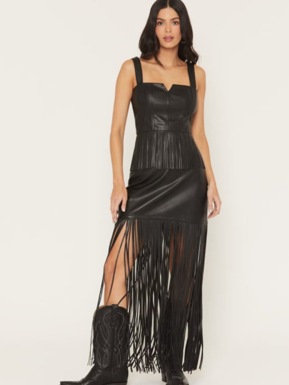 Idyllwind Miranda Lambert Faux Leather Fringe 2-Pc Set | Skirt + Bustier